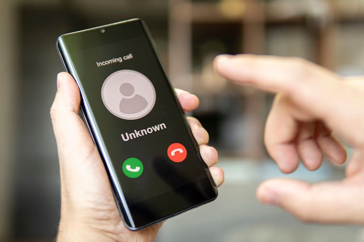 A smartphone receiving a call.
